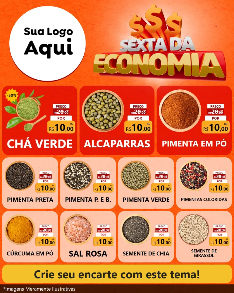 Modelo de Rede Social para Feed Instagram com o tema Sexta da Economia para Produtos Naturais