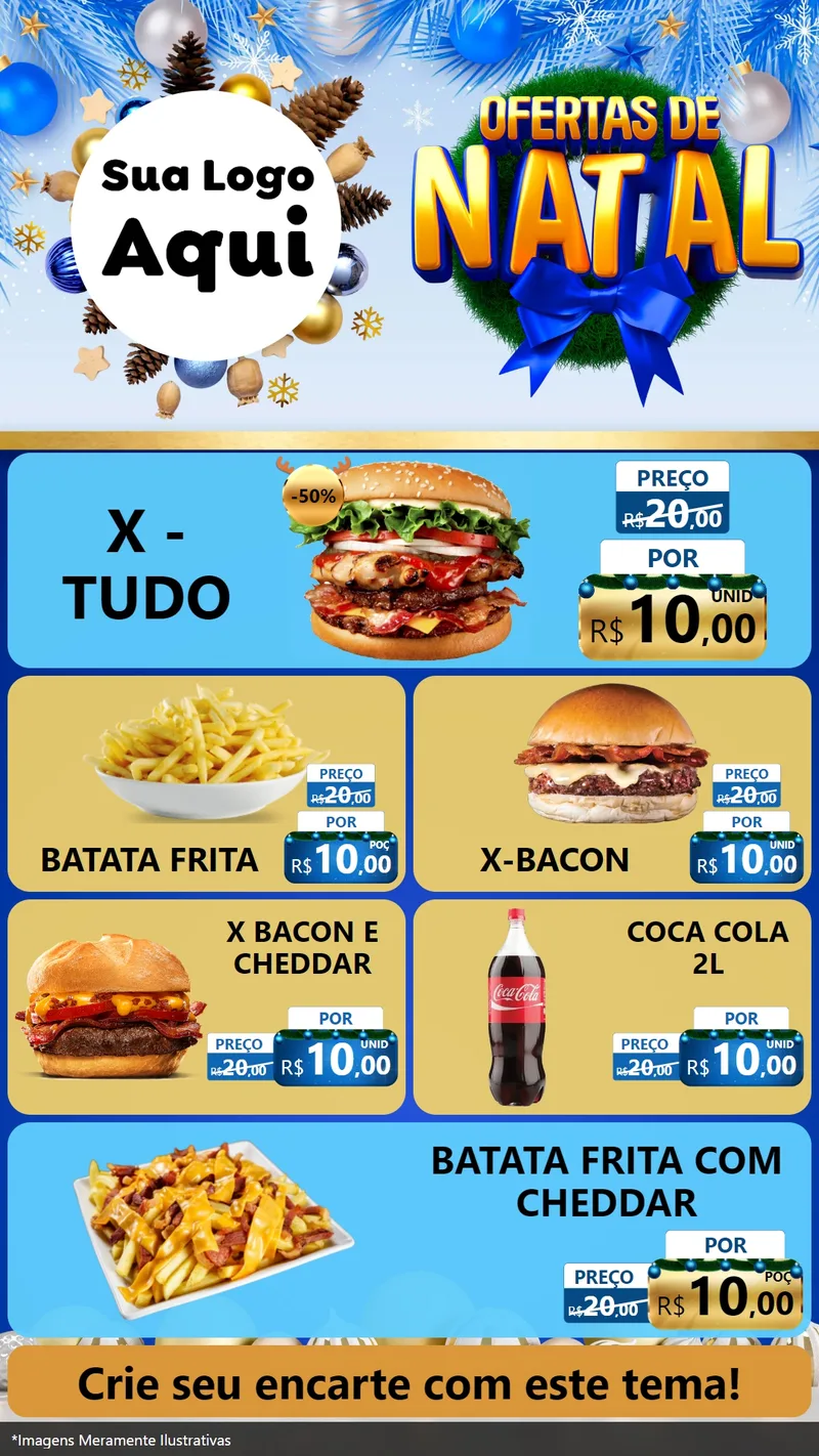 Modelo de TV para TV Vertical com o tema Ofertas de Natal para Hamburgueria
