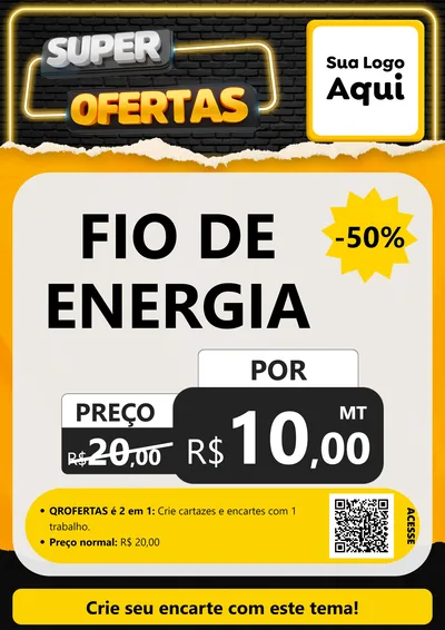 Modelo de Cartaz para Cartaz A4 Vertical com o tema Super Ofertas para Materiais Elétricos