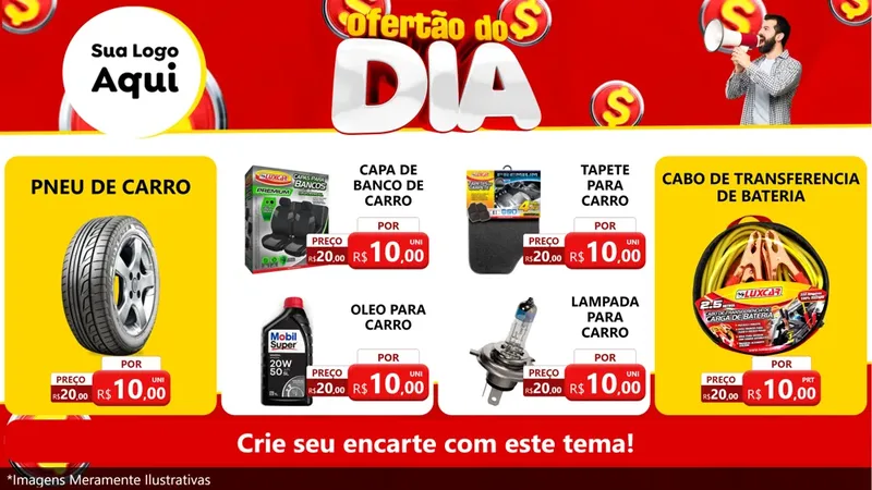 Modelo de TV para TV Horizontal com o tema Ofertão do dia para Auto peças