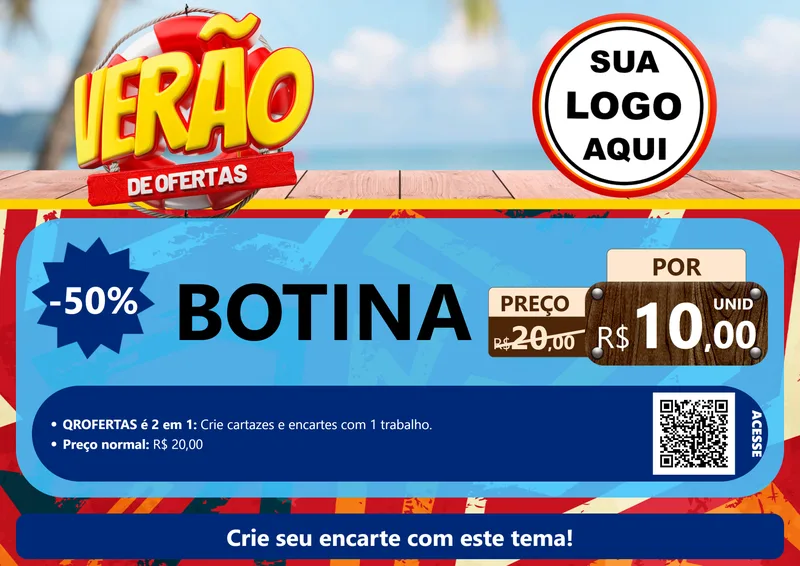 Modelo de Cartaz para Cartaz A4 Horizontal com o tema Verão de Ofertas para Agropecuária