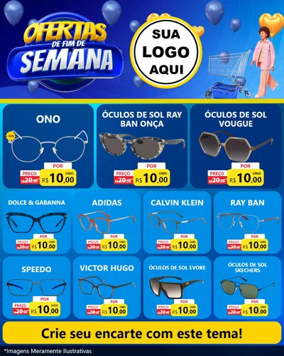 Modelo de Rede Social para Feed Instagram com o tema Ofertas de Fim de Semana para Óticas