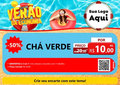 Modelo de Cartaz para Cartaz A4 Horizontal com o tema Verão da Economia para Produtos Naturais