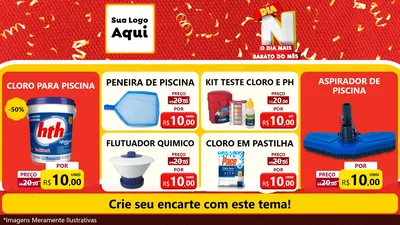 Modelo de TV para TV Horizontal com o tema Dia N o Dia Mais Barato do Mês para Produtos para Piscina