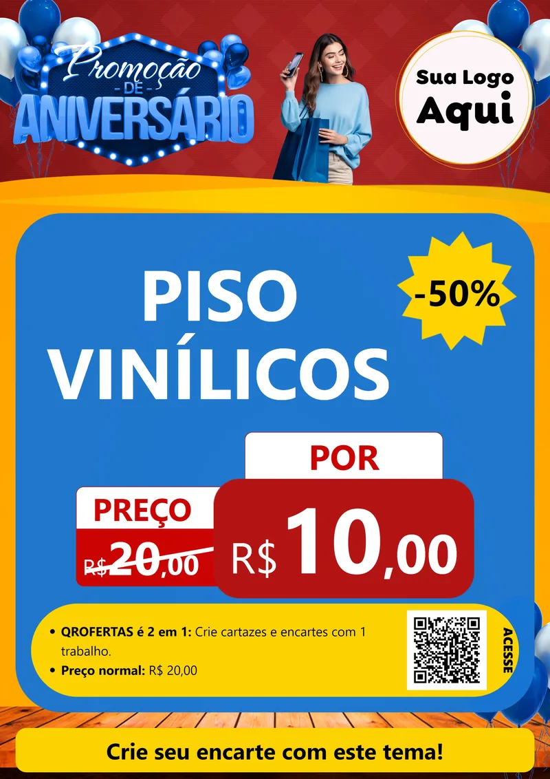 Modelo de Cartaz para Cartaz A4 Vertical com o tema Promoção de Aniversário para Material para Construção