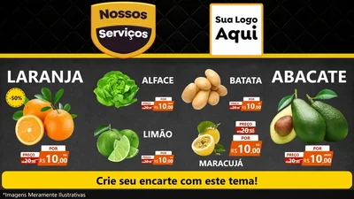 Modelo de TV para TV Horizontal com o tema Nossos Serviços para Hortifrúti