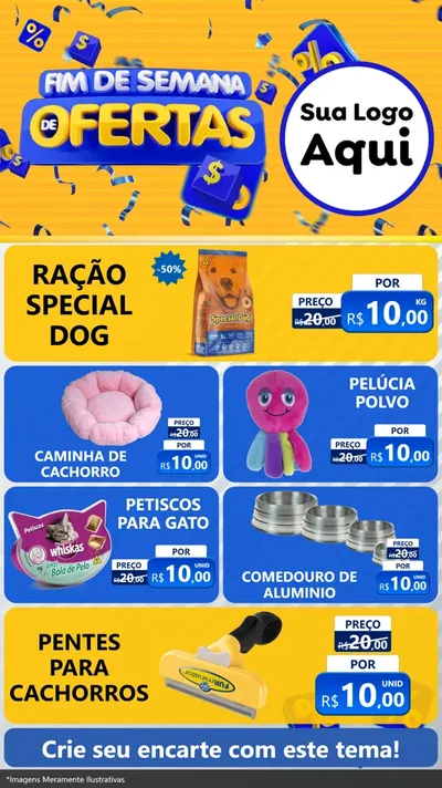 Modelo de TV para TV Vertical com o tema Fim de Semana de Ofertas para Pet Shop