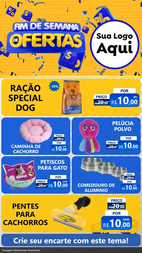 Modelo de TV para TV Vertical com o tema Fim de Semana de Ofertas para Pet Shop