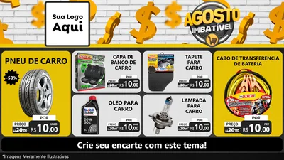 Modelo de TV para TV Horizontal com o tema Agosto imbatível para Auto peças