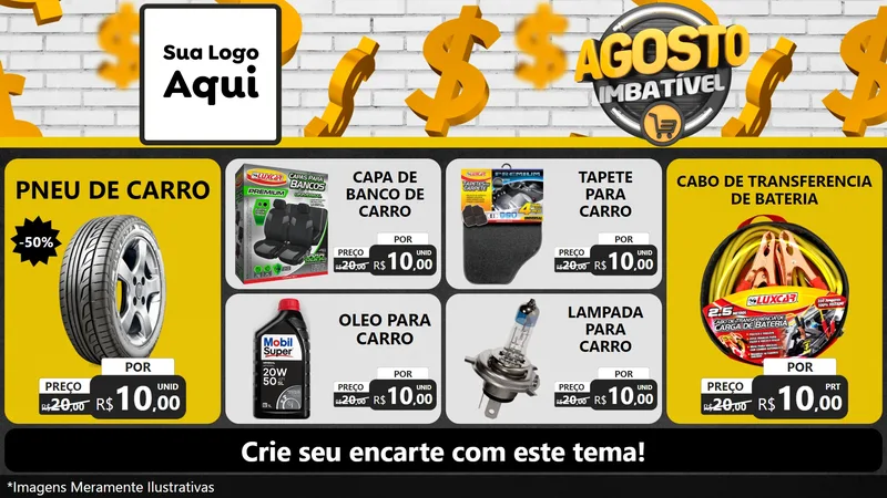 Modelo de TV para TV Horizontal com o tema Agosto imbatível para Auto peças