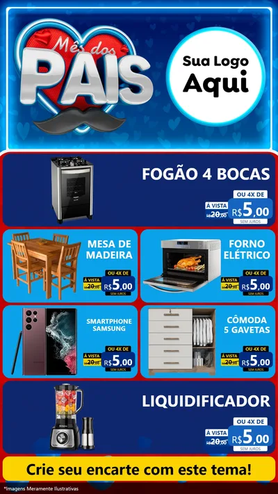 Modelo de TV para TV Vertical com o tema Mês Dos Pais para Móveis e Eletro