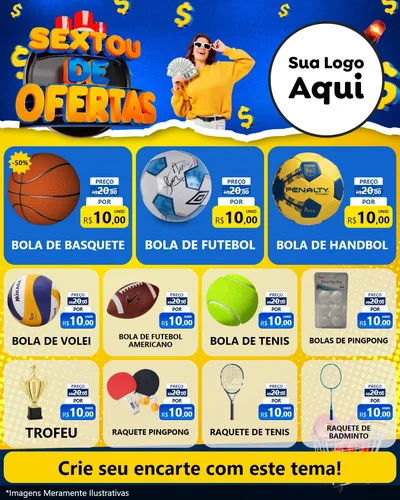 Modelo de Rede Social para Feed Instagram com o tema Sextou de Ofertas para Artigos Esportivos