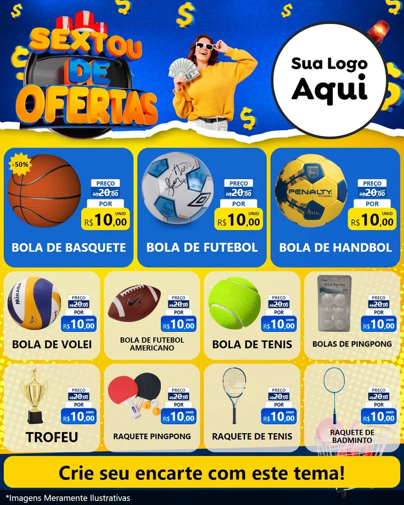 Modelo de Rede Social para Feed Instagram com o tema Sextou de Ofertas para Artigos Esportivos