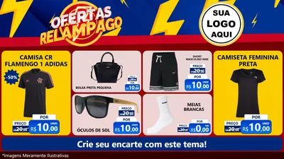 Modelo de TV para TV Horizontal com o tema Ofertas Relâmpago para Roupas e acessórios
