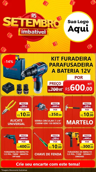 Modelo de Rede Social para Stories com o tema Setembro Imbatível para Maquinas e Ferramentas