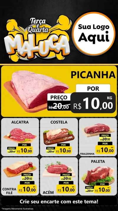 Modelo de Rede Social para Stories com o tema Terça e Quarta Maluca para Açougue