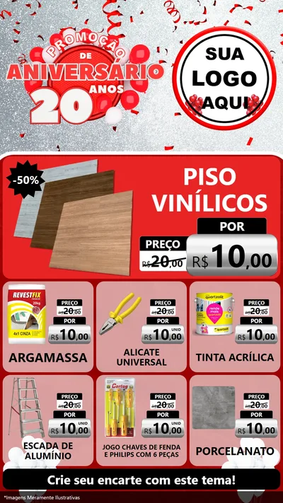 Modelo de Rede Social para Stories com o tema Promoção de Aniversário - 20 Anos para Material para Construção