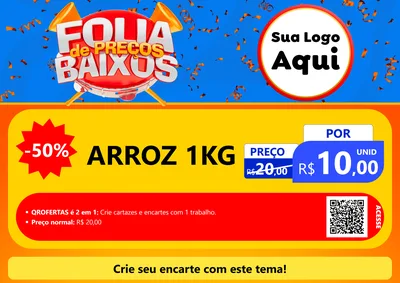 Modelo de Cartaz para Cartaz A4 Horizontal com o tema Folia de Preços Baixos para Supermercado