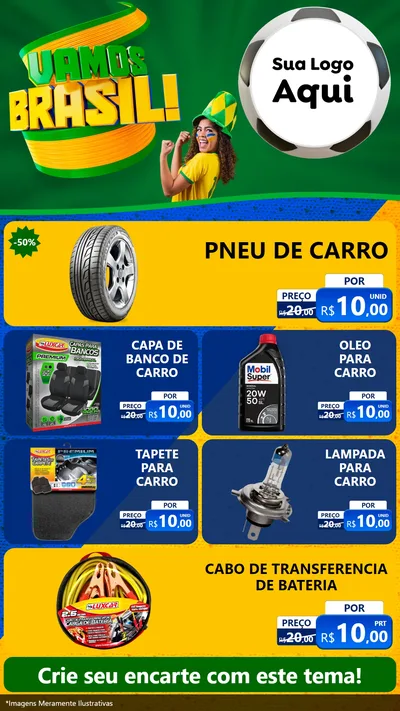 Modelo de TV para TV Vertical com o tema Vamos Brasil - Copa para Auto peças