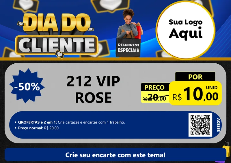 Modelo de Cartaz para Cartaz A4 Horizontal com o tema Dia Do Cliente para Perfumes