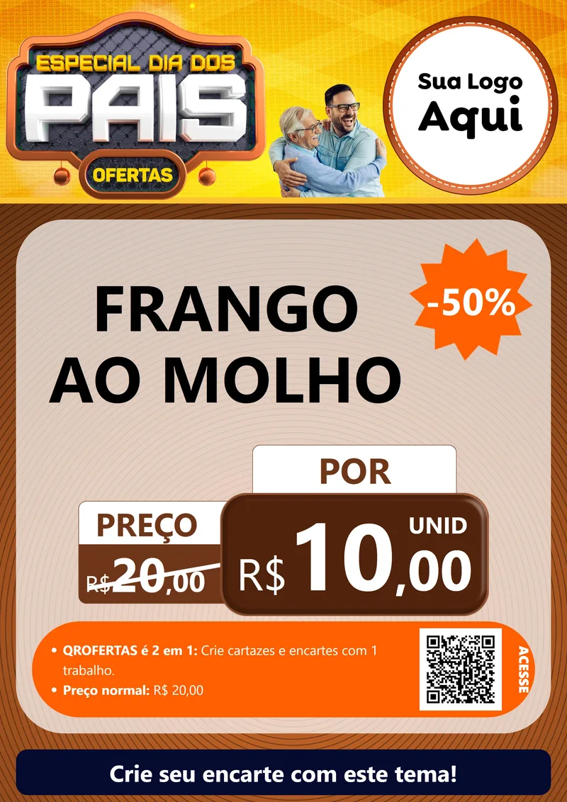 Modelo de Cartaz para Cartaz A4 Vertical com o tema Especial Dia dos Pais para Restaurante