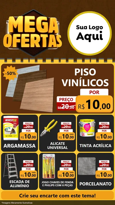 Modelo de Rede Social para Stories com o tema Mega Ofertas para Material para Construção