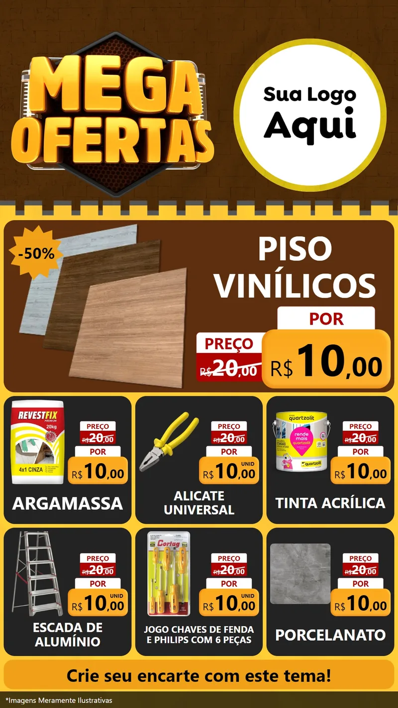 Modelo de Rede Social para Stories com o tema Mega Ofertas para Material para Construção