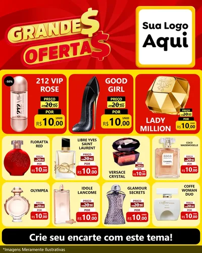 Modelo de Rede Social para Feed Instagram com o tema Grandes Ofertas para Perfumes