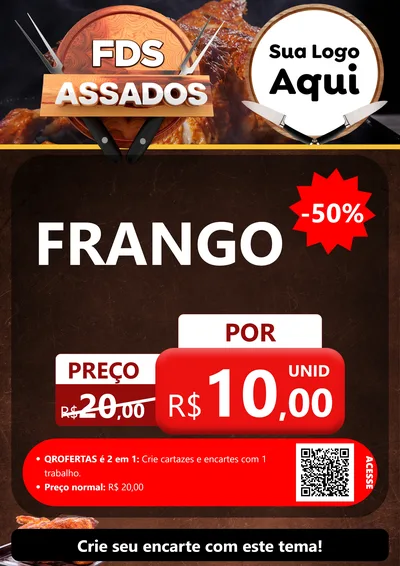 Modelo de Cartaz para Cartaz A4 Vertical com o tema Fim de Semana dos Assados para Assados