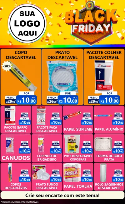 Modelo de Encarte para Encarte Grande com o tema Black Friday para Embalagens