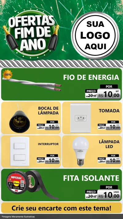 Modelo de TV para TV Vertical com o tema Ofertas Fim de Ano para Materiais Elétricos