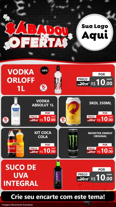 Modelo de TV para TV Vertical com o tema Sabadou de Ofertas para Distribuidora de bebidas