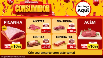 Modelo de TV para TV Horizontal com o tema Semana do Consumidor para Açougue