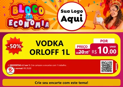 Modelo de Cartaz para Cartaz A4 Horizontal com o tema Bloco da Economia para Distribuidora de bebidas