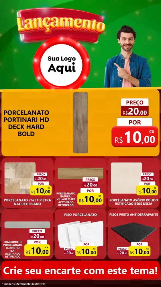 Modelo de Rede Social para Stories com o tema Lançamento para Pisos e revestimentos
