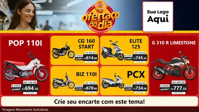 Modelo de TV para TV Horizontal com o tema Ofertaço Do Dia para Concessionaria de Motos