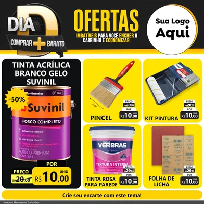 Modelo de Rede Social para Feed Facebook com o tema Dia D Mais Economia para Tintas e Ferramentas