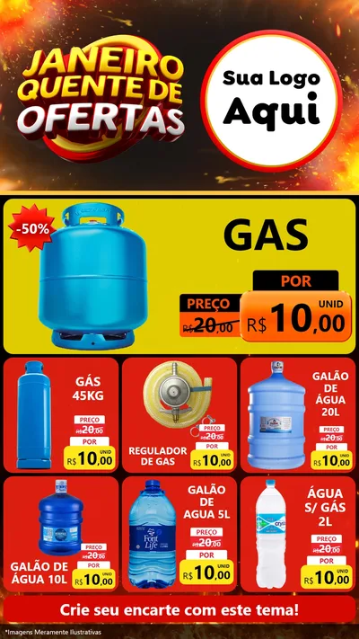 Modelo de Rede Social para Stories com o tema Janeiro Quente de Ofertas para Água e gás