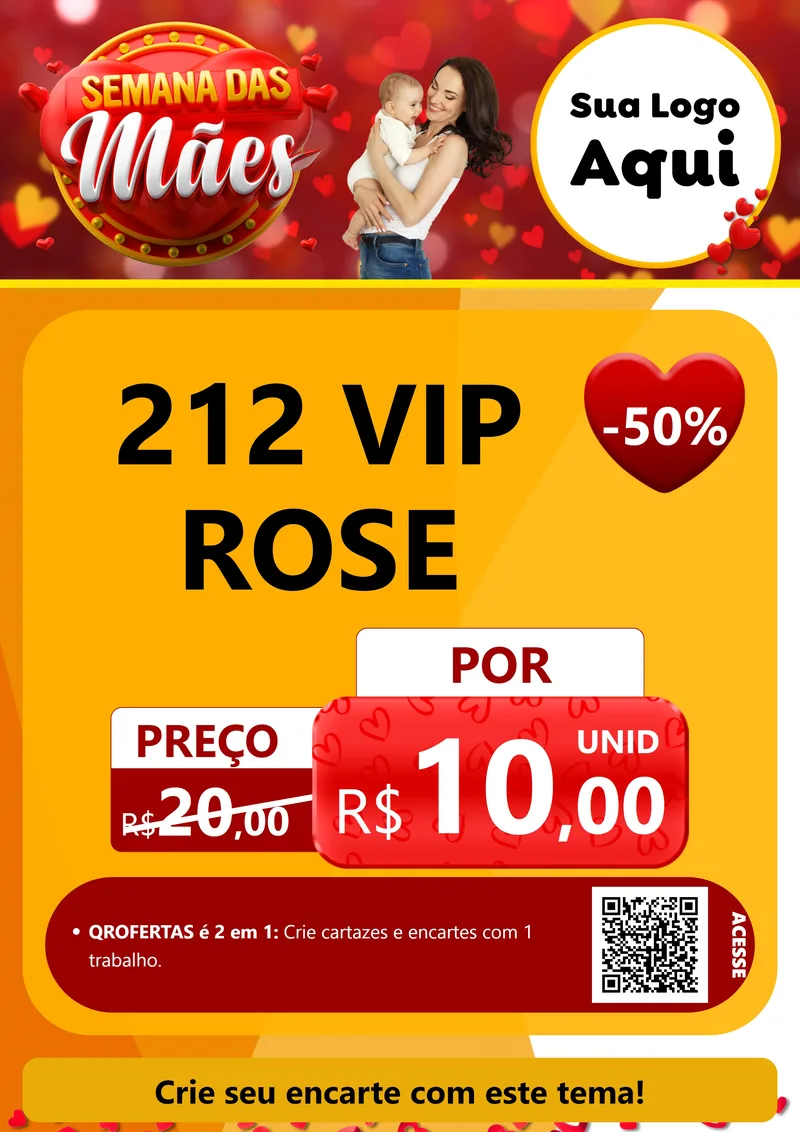 Modelo de Cartaz para Cartaz A4 Vertical com o tema Semana das Mães para Perfumes