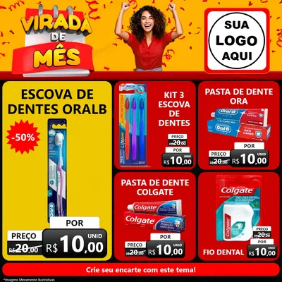 Modelo de Rede Social para Feed Facebook com o tema Virada de Mês para Higiene Pessoal