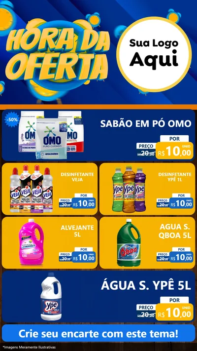 Modelo de TV para TV Vertical com o tema Hora da Oferta para Produtos de Limpeza