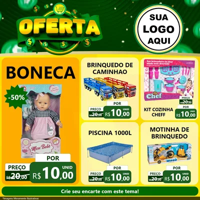 Modelo de Rede Social para Feed Facebook com o tema Oferta para Brinquedos