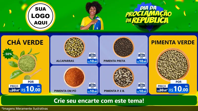 Modelo de TV para TV Horizontal com o tema Dia Da Proclamação Da República para Produtos Naturais