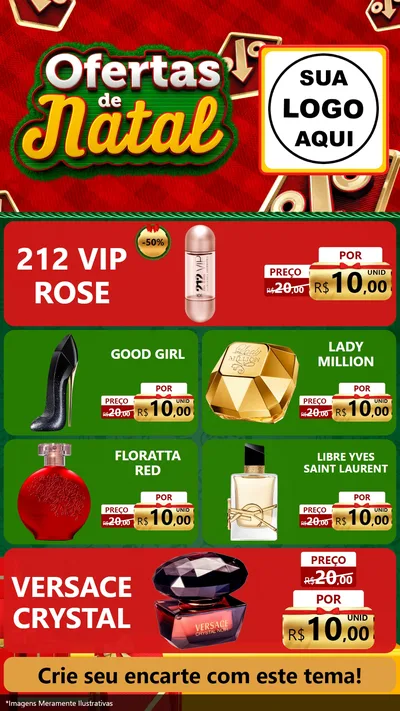 Modelo de TV para TV Vertical com o tema Ofertas de Natal para Perfumes