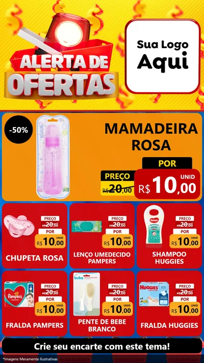 Modelo de Rede Social para Stories com o tema Alerta de Ofertas para Bebês