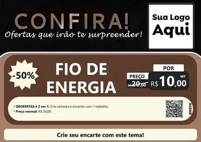 Modelo de Cartaz para Cartaz A4 Horizontal com o tema Confira! Ofertas que irão te surpreender! para Materiais Elétricos