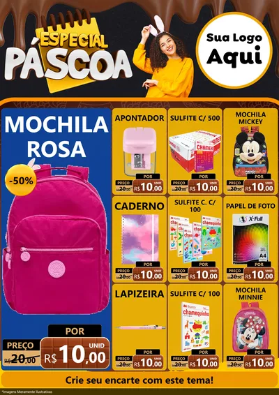Modelo de Encarte para Encarte A4 Vertical com o tema Especial Páscoa para Papelaria
