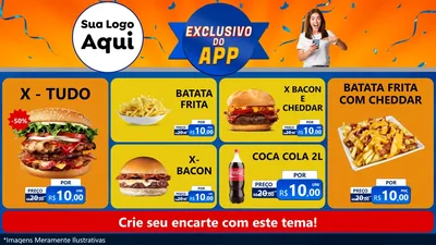 Modelo de TV para TV Horizontal com o tema Exclusivo do Aplicativo para Hamburgueria