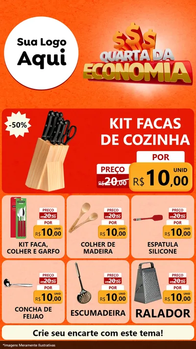 Modelo de Rede Social para Stories com o tema Quarta da Economia para Utilidades Domésticas
