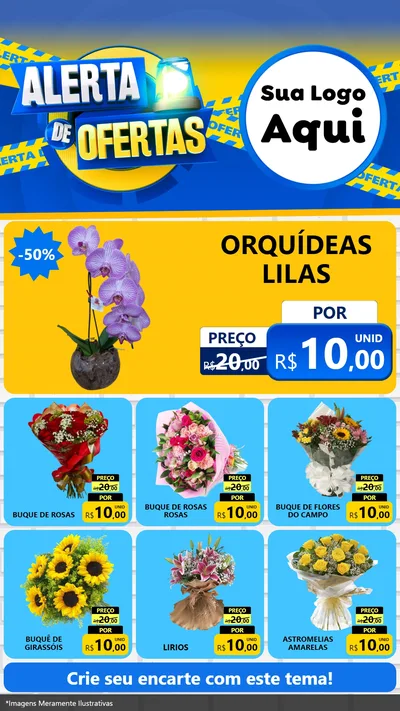 Modelo de Rede Social para Stories com o tema Alerta de Ofertas para Floricultura e jardim